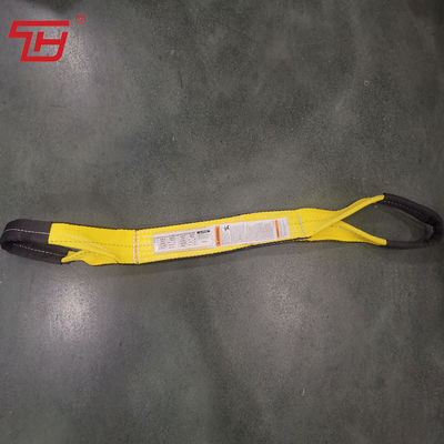 खरीदें 9800 #/इंच 2Ply ब्लैक एज दोनों पक्षों पर इलाज किया पॉलिएस्टर वेब स्लिंग घुमावदार आँखें उपयोग करने में आसान online manufacture